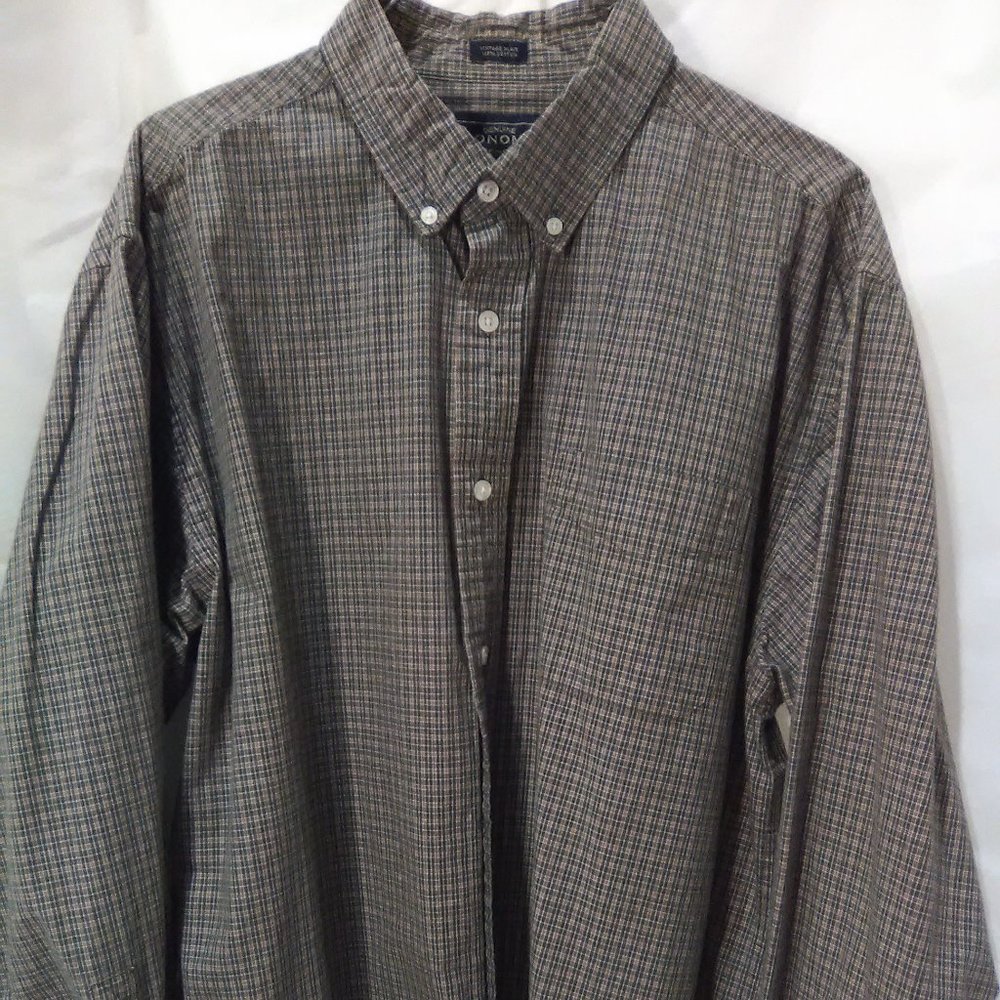 Sonoma Men's Long Sleeve Button Down Shirt Color Black/Orange Plaid Size…
